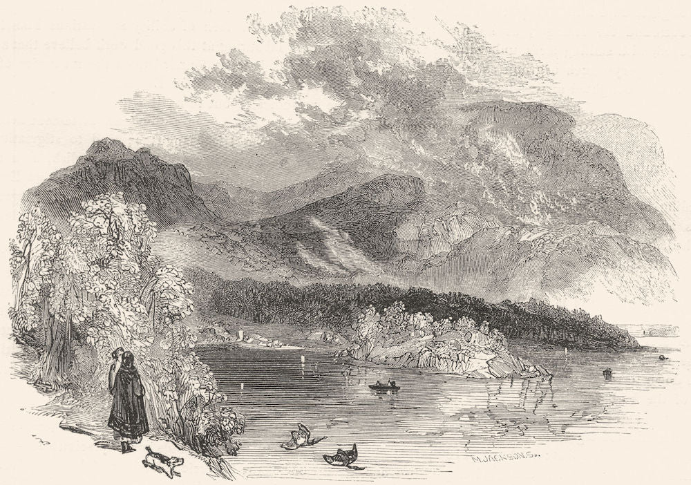 IRELAND. The Lakes of Killarney. Torc Lake 1850 old antique print picture